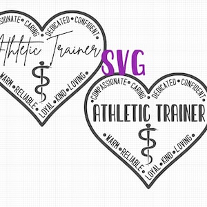 Athletic Trainer inside heart SVG and PNG bundle