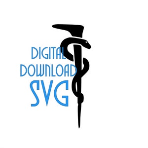 Rod of Asclepius medical symbol SVG digital download