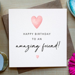 Buon compleanno amico, biglietto di auguri di buon compleanno, biglietto di compleanno per la migliore amica, biglietto di compleanno per l'amica, migliore amica, per lei, prodotto in Irlanda