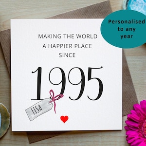 1995 Personalised Card , 30th Card, Thirtieth Birthday, Birthday Card For 30th, Born in 1995, Thirty Birthday Card, For Him, For Her