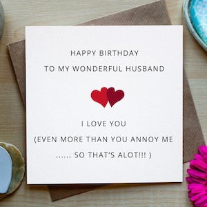 Biglietto di auguri di compleanno divertente per il marito, biglietto di auguri di compleanno per il marito, regalo di compleanno per il marito, biglietto scherzo per il marito, biglietto di auguri di compleanno per lui, regalo per il marito