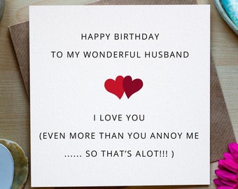 Carte d'anniversaire drôle mari, carte d'anniversaire pour mari, cadeau d'anniversaire mari, blague carte mari, carte d'anniversaire pour lui, cadeau mari