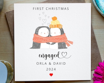 Personalisierte Weihnachtskarte für Verlobte, Verlobte Weihnachtskarte, erste Weihnachten verlobte Karte, 1.Weihnachtskarte für Freund, Freundin