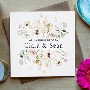 Irish Wedding Card, On Your Wedding Day, Irish Card, Wedding Day Card, Wedding Card, Gaeilge, Handmade Card, Made in Ireland