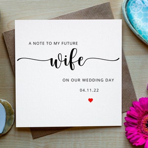 Personalisierte Frau, die Hochzeitskarte ist, zu meiner zukünftigen Frau auf unserer Hochzeit, Frau, die Karte ist, romantische Brautkarte, Hochzeitstagkarte
