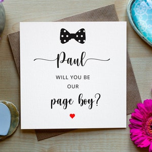 Gepersonaliseerd Will You Be Our Page Boy, Page Boy-kaart, kaart voor Page Boy, Page Boy Voorstelkaart, Page Boy Verzoekkaart