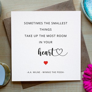 Winnie de Poeh-citaatkaart, nieuwe babykaart voor nieuwe ouders, grootouders, tante, oom, gefeliciteerd pasgeboren sentimentkaart