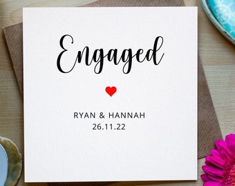 Personalised Engagement Card, Congratulations Engagement Personalised, Irish Made Engagement Card