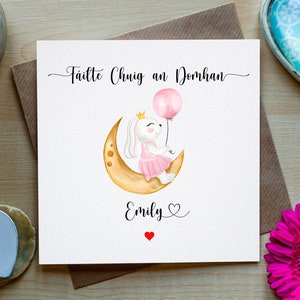 Bienvenido al Mundo / Fáilte Chuig an Domhan , Tarjeta Nuevo Bebé, Tarjeta nuevo bebé Gaeilge