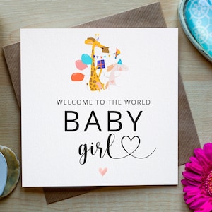 Benvenuta al mondo bambina, biglietto per neonata, biglietto per neonato, biglietto per neonata, congratulazioni è una bambina
