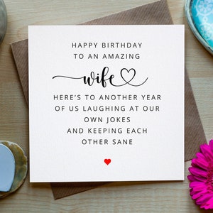 Happy Birthday Wife, Funny Birthday Card For wife, Wife Birthday Card, Made in Ireland