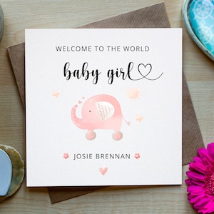 Nueva tarjeta de bebé, Bienvenido al mundo, Tarjeta de niña bebé, Recuerdo, Recién nacido, Tarjeta de espera, Tarjeta linda personalizada, Hecho en Irlanda