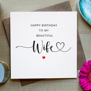 Cartão de aniversário para ela, feliz aniversário para minha linda esposa, cartão de aniversário de esposa romântico, feliz aniversário, esposa