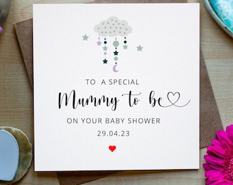 Gepersonaliseerde babyshowerkaart, mummie to be, op je babyshower, nieuwe baby, babyshower, aanstaande ouders, jongen, meisje, neutraal