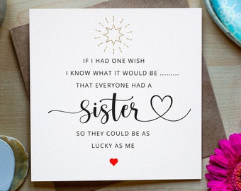 Sister Birthday Card Poem, Amazing Sister Gift, Birthday Card Sister, Special Sister Birthday Card, Made in Ireland