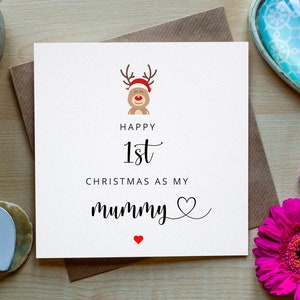 Primo Natale come mia mamma, biglietto di Natale per neonato, biglietto di Natale per mamma, primo biglietto di Natale per mamma
