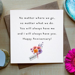 Tarjeta romántica de aniversario de esposa, tarjeta de aniversario para ella, tarjeta de felicitación personalizada de aniversario de esposa