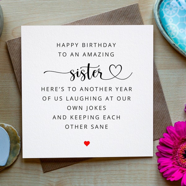 Sister Birthday Cards Etsy UK
