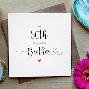 Biglietto di auguri per il 60° fratello, buon 60° compleanno a un fratello straordinario nel suo giorno speciale, biglietto di auguri per il sessantesimo compleanno, fratello, 60° realizzato in Irlanda