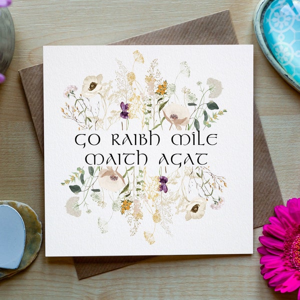 Go Raibh Míle Maith Agat, Irish Thank You Card, Thank You Card, Irish Greeting Card, Thanks a Million Card, Made in Ireland, Handmade Card