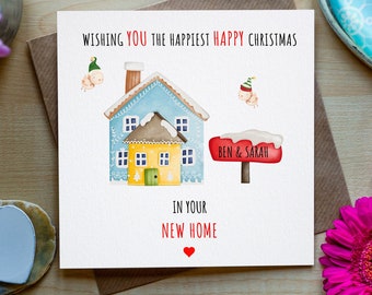 First Christmas in Your New Home Card, New Home Christmas Card, Personalised 1st Christmas in New Home Card