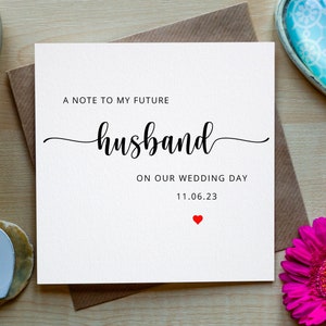 Personalised Husband to be Wedding Card, To my Future Husband on our wedding, Husband to be Card, Romantic Husband Card, Wedding Day Card