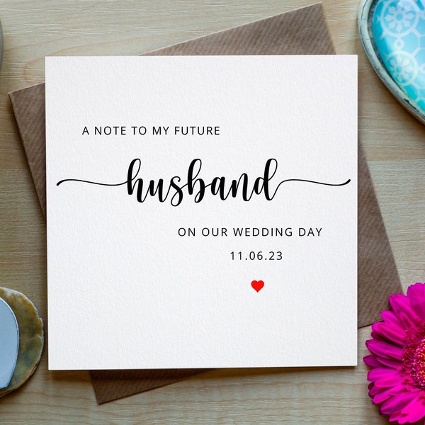 Personalised Husband to be Wedding Card, To my Future Husband on our wedding, Husband to be Card, Romantic Husband Card, Wedding Day Card