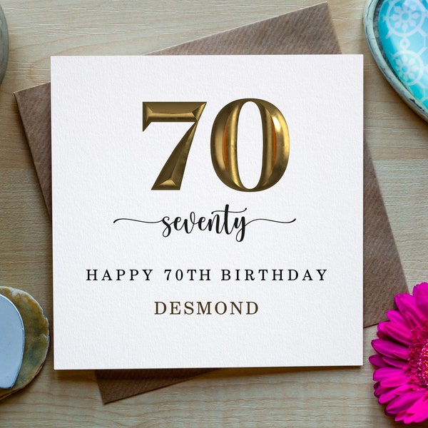 Personalised 70th Birthday Card, Happy Birthday, Card, Happy Birthday card, SEVENTY birthday Card for Husband, Friend