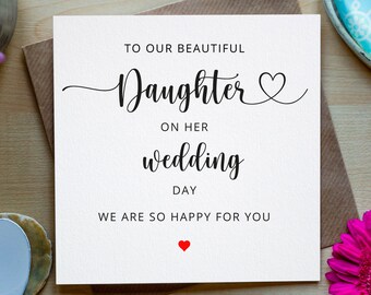 To Our Daughter On your Wedding Day, Daughter Wedding Day Card, Wedding Card, Wedding Day, To My Daughter On Her Wedding Day