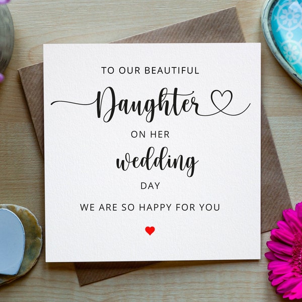 To Our Daughter On your Wedding Day, Daughter Wedding Day Card, Irish Wedding Card, Wedding Day, To My Daughter On Her Wedding Day