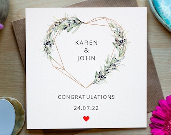 Gepersonaliseerde felicitaties voor uw verlovings-/trouwkaart, verlovings-/trouwkaart voor koppels, Iers gemaakte verlovings-/trouwkaart