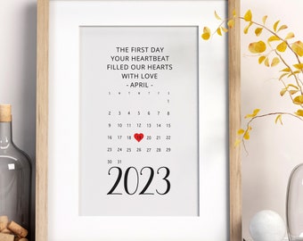 Personalized First Heartbeat Scan Print, Nursery Decor (Unframed)