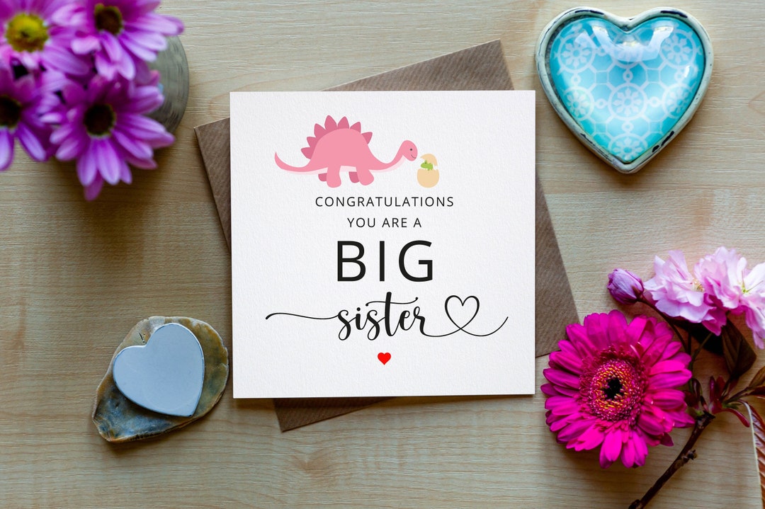 New Big Sister Card Sister Cards Baby Sister Card Baby Etsy
