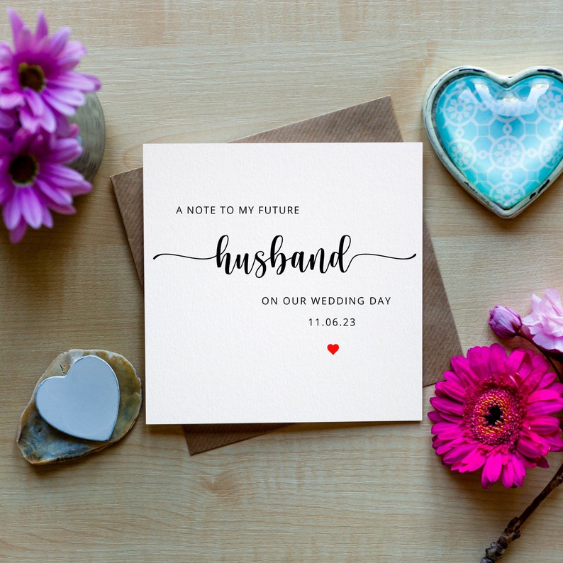 Personalised Husband to be Wedding Card, To my Future Husband on our wedding, Husband to be Card, Romantic Husband Card, Wedding Day Card image 1