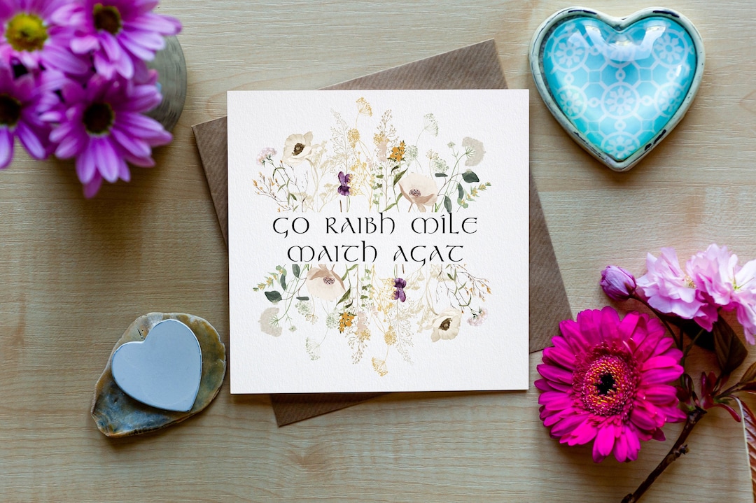 Go Raibh Míle Maith Agat, Irish Thank You Card, Thank You Card, Irish Greeting Card, Thanks a