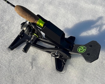 The Lazyboy - Hands-Free Jigging Ice Rod Holder | Foot-Activated | Compact Folds-Down | Darkhorse Fishing