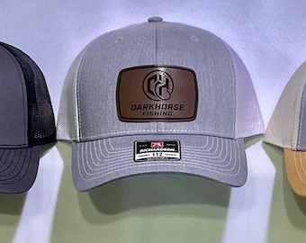 Darkhorse Fishing Trucker Hat | Richardson 112 Hat | Faux Leather Patch | Adjustable Snapback | 3 Color Options