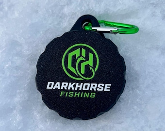 Ice Fishing Bait Puck | Glove-Friendly Worm Container with Carabiner | Quarter-Turn Lid | Darkhorse Fishing