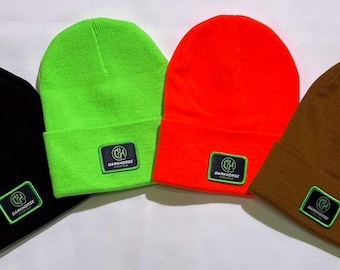 Darkhorse Fishing Knit Beanie | Warm Winter Hat | Outdoor Beanie | Multiple Colors & Patch Options