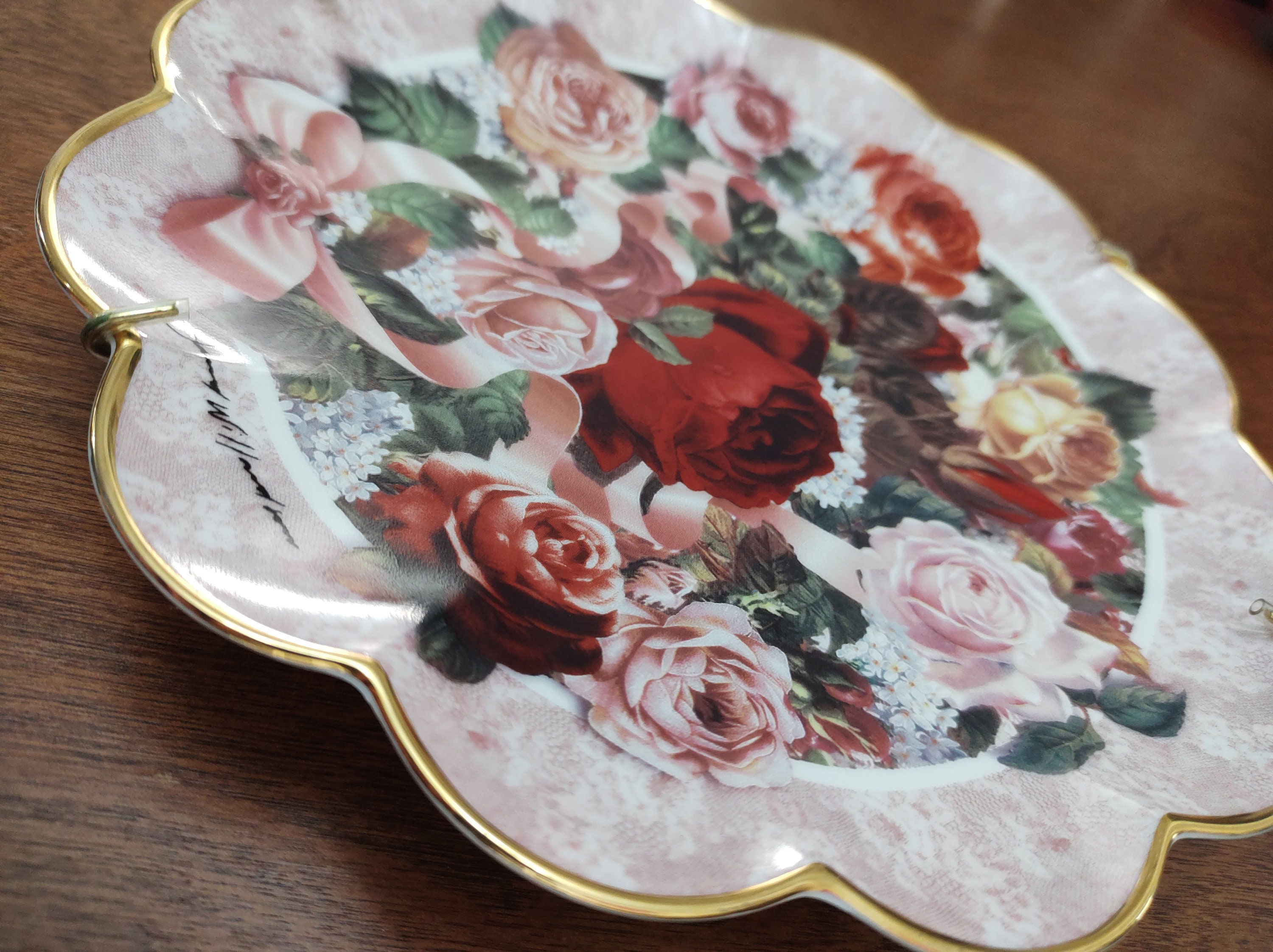 Vintage Franklin Mint Heirloom Victorian Rose Bouquet plate Etsy