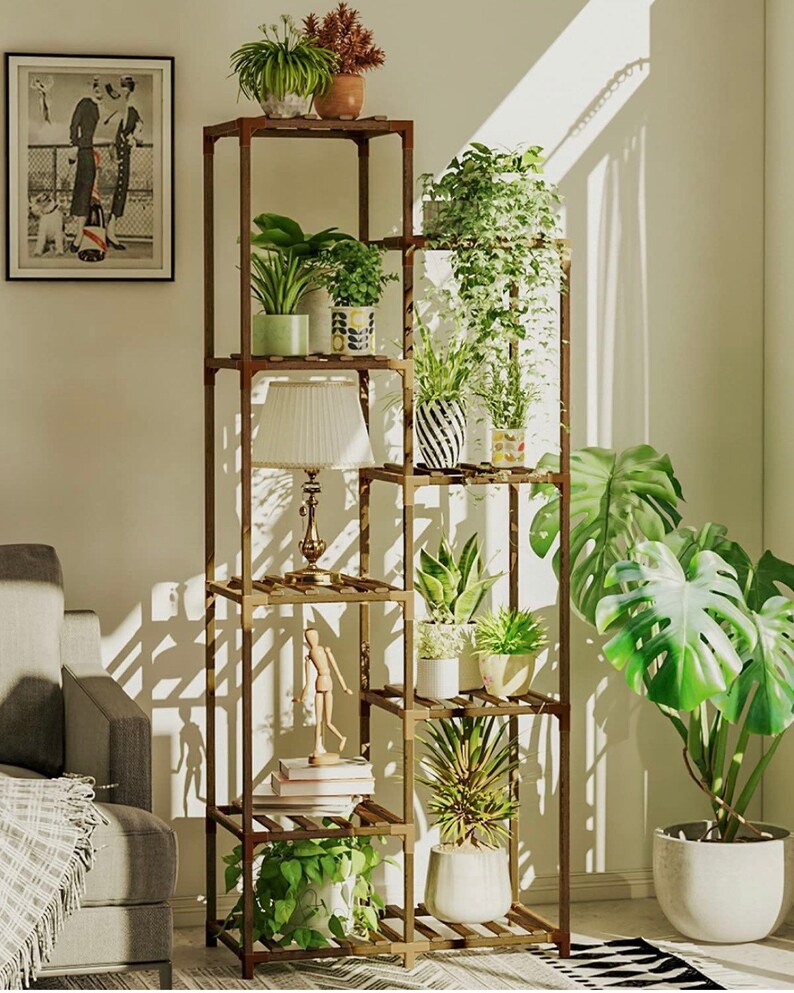 Tall Plant Stand for Indoor Plants Outdoor Corner Plant Shelf Etsy