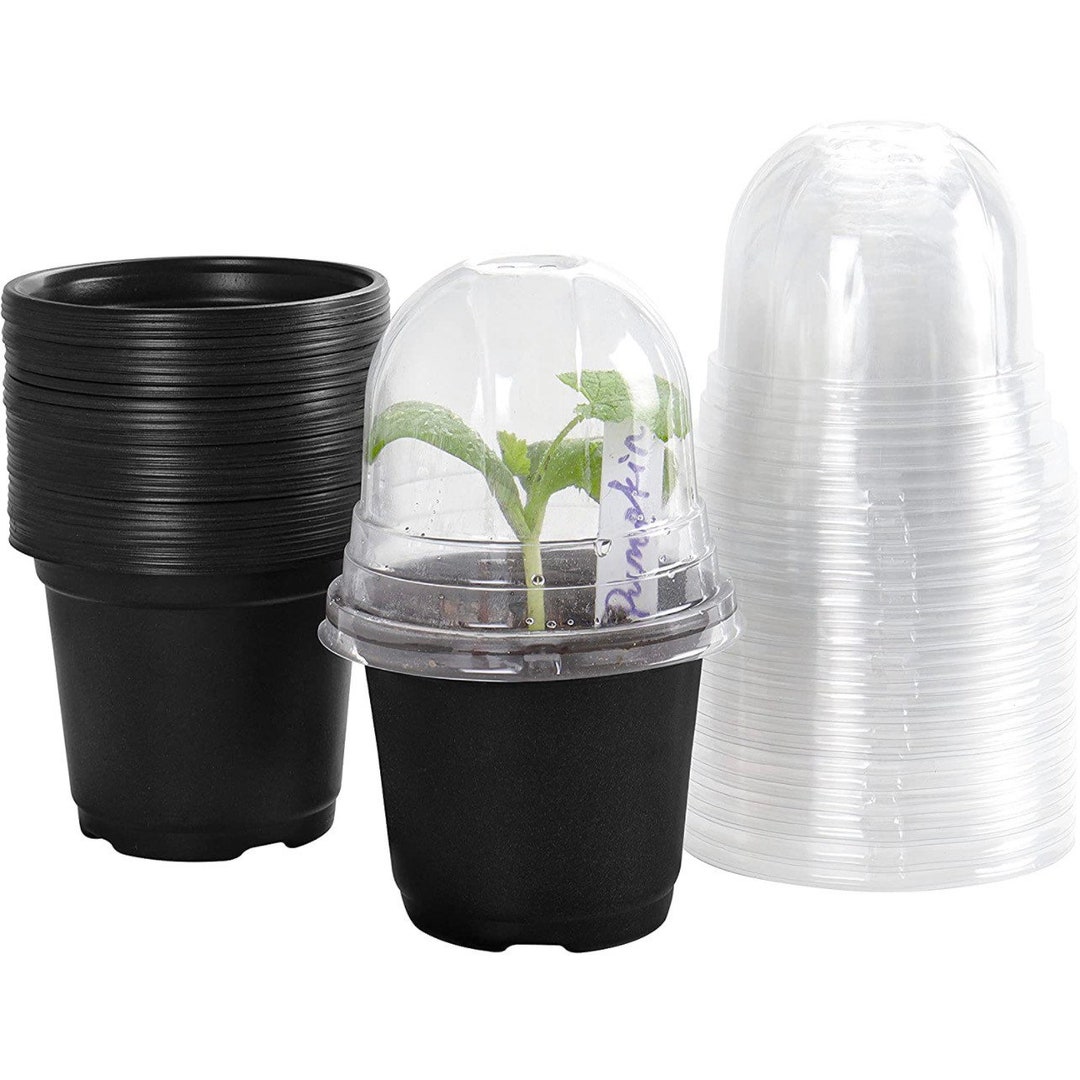 Nursery Pots With Humidity Domes 30 Sets 4 Inch Soft Nursery Etsy