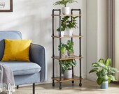 Industrial Pipe Shelf, 4-Tier Vintage Shelf