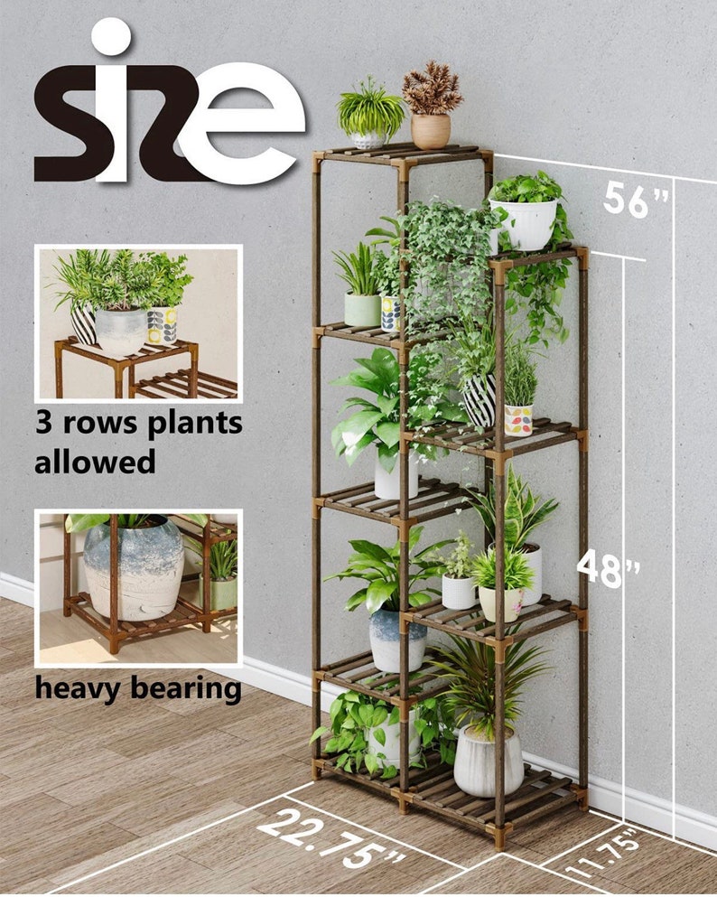 Tall Plant Stand for Indoor Plants Outdoor Corner Plant Shelf Etsy