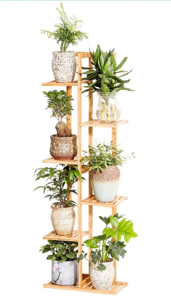 Bamboo 6 Tier 5 Potted Plant Stand Rack