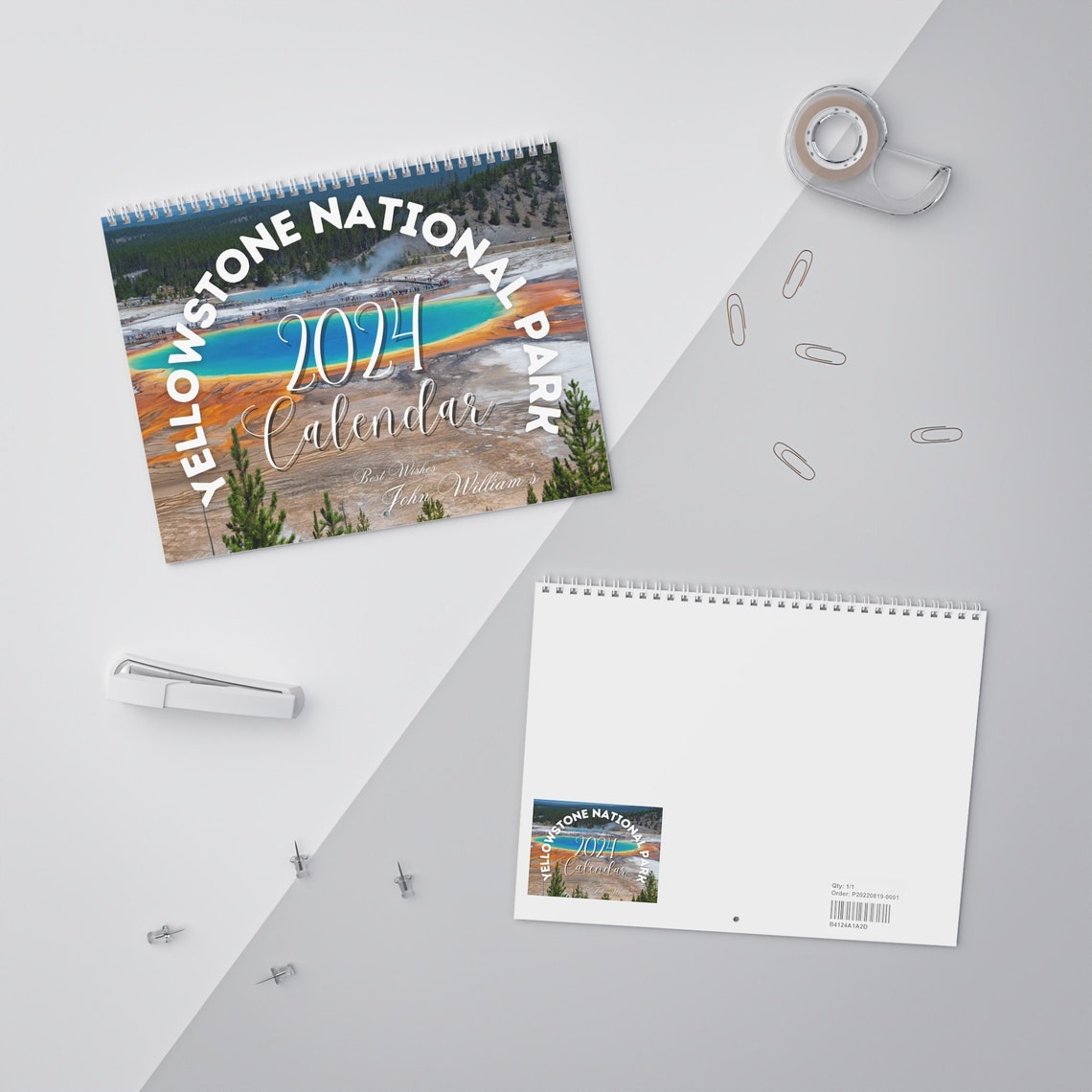 2024 Calendar Yellowstone National Park Print 10.8x8.4 Size