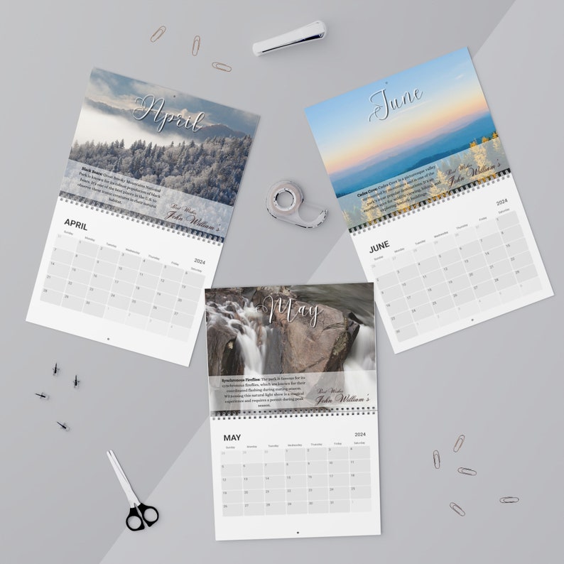 2024 Calendar Great Smoky Mountain National Park Print 10.8x8.4 Size
