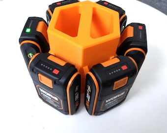 WORX BATTERY CADDY holds 6 batteries! European Batteries Only!