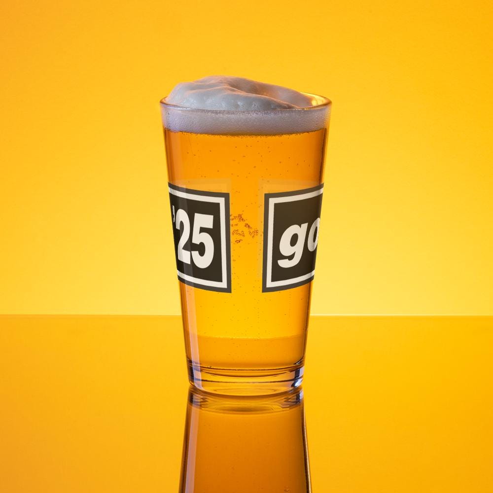 OASIS 'LIVE '25' / 'GOING' Shaker Pint Glass - Noel Liam Gallagher