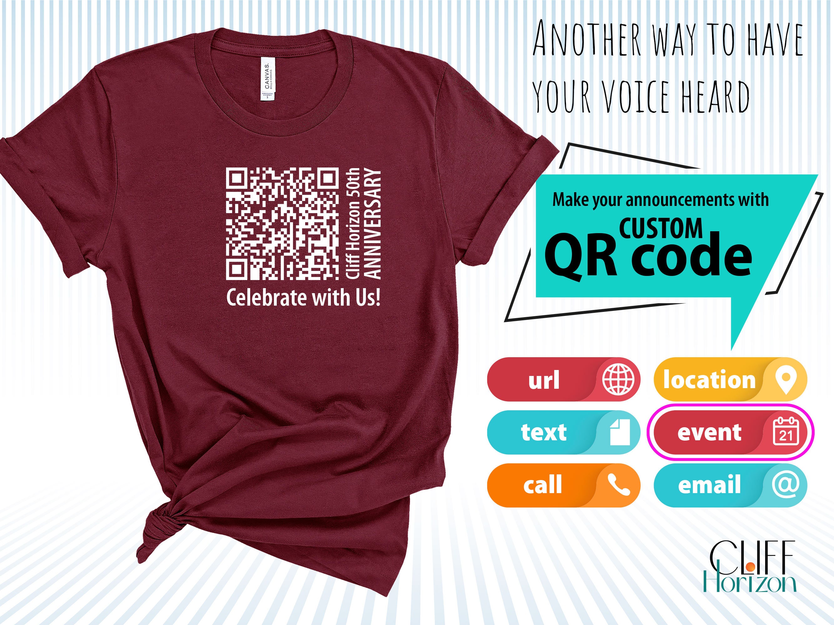 Custom QR Code Tshirt, Web Site URL, Text Message, Event Announcement,  Location Info, Send Email, Call, Vinyl Tee, Men Women Unisex Shirt - Etsy